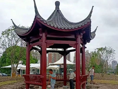 六角防腐木凉亭模块化安装图解教程